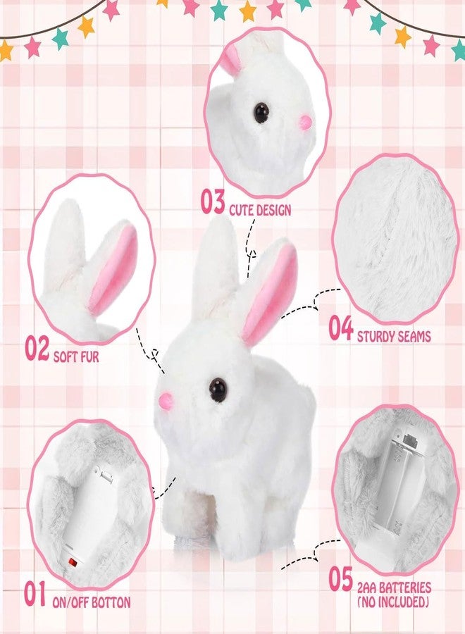 REMICH Interactive Hopping Bunny Plush Toy - Walking Stuffed Bunny with Sounds, Wiggling Ears & Twitching Nose and Educational Toy for Kids, Toddlers [[ 1Pcs, White ]] - Image 4